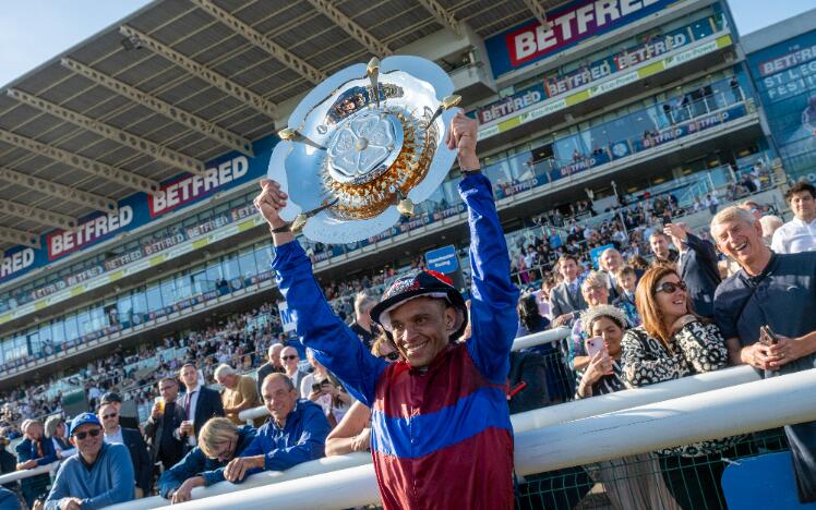 Sean Levey on Jan Brueghel wins the Betfred St Leger Stakes 