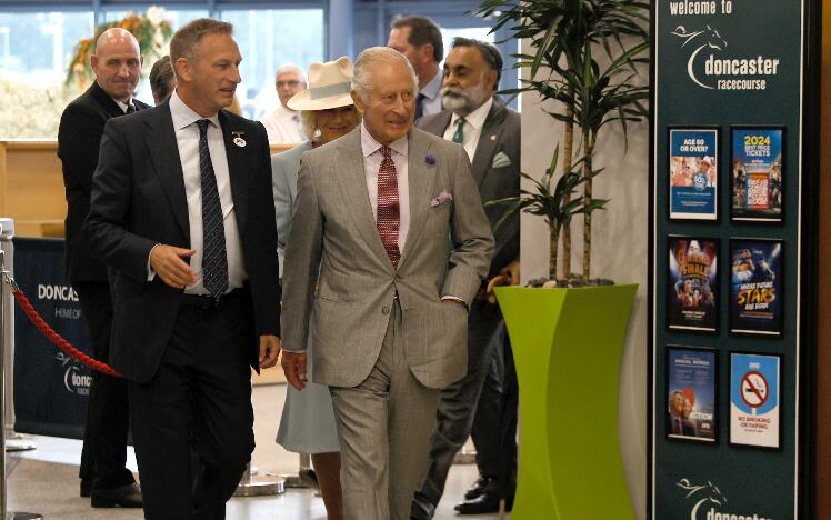 The King and Queen visit Doncaster Racecourse for the 2023 Betfred St Leger Festival